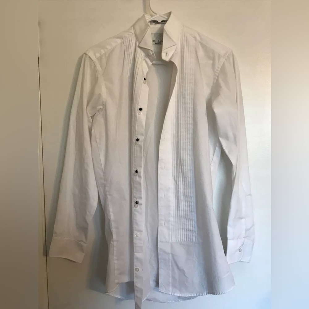 Neil Allyn Tuxedo Dress Shirt Pleated, Wing Collar X-Small XS 32/33